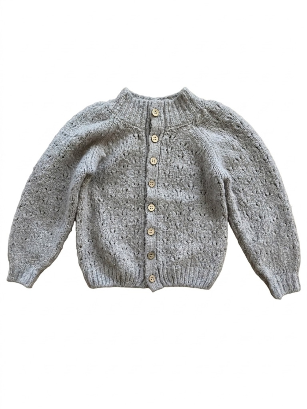 Rylee + Cru Cozy Light Gray Knit Button-Up Cardigan